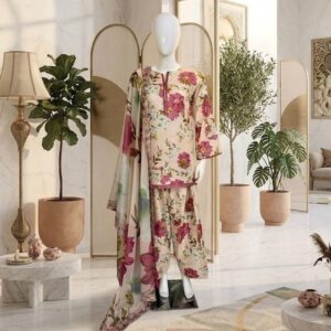 Gul-e-Subah Pink D1-(3 piece) Stitched