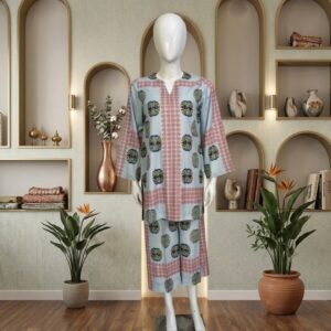 Aasmani Jharokha Sky Blue D7-(2 piece) Stitched