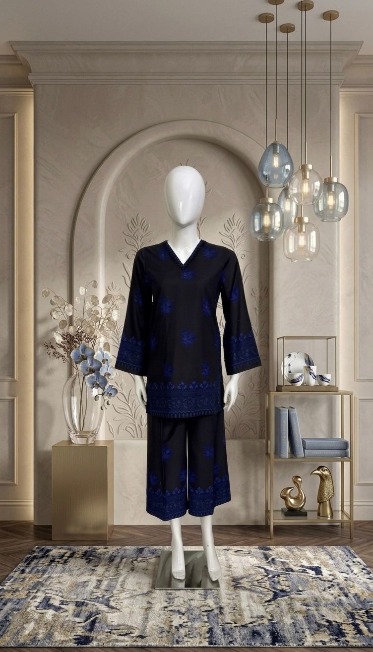 Neel-e-Shab Black D8-(2 piece) Stitched