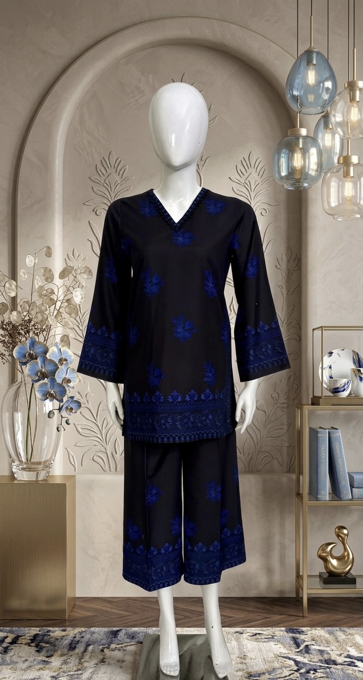Neel-e-Shab Black D8-(2 piece) Stitched - Image 4