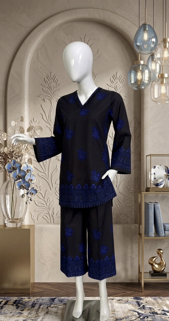 Neel-e-Shab Black D8-(2 piece) Stitched - Image 3
