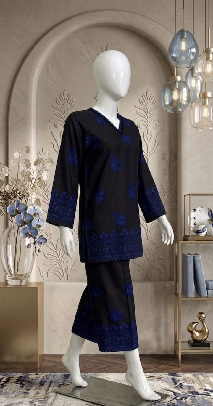 Neel-e-Shab Black D8-(2 piece) Stitched - Image 2